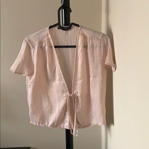 Brandy Silk Tie Blouse